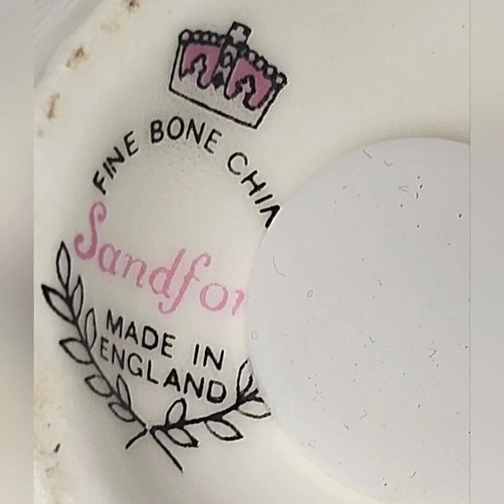 Vintage Sanford Fine Bone China Violet Salt and Pepper Shakers England